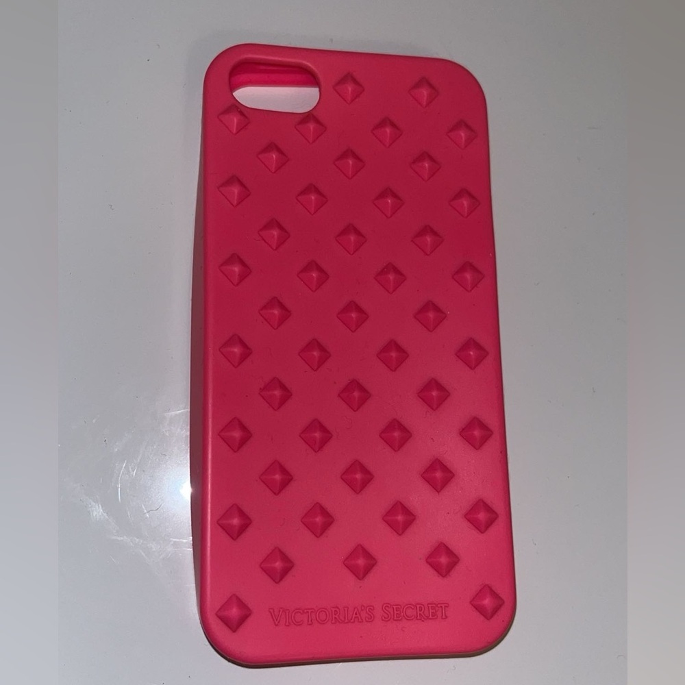 💖Victoria’s Secret Hot Pink Stud iPhone 5 5S 5C Rubber Case Studded Phone Case